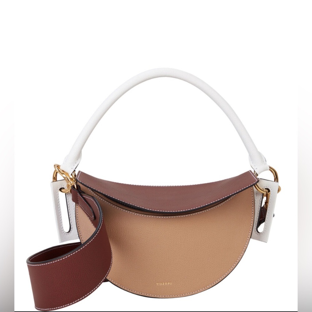 Yuzefi Brown, Tan, and White Dip Bag